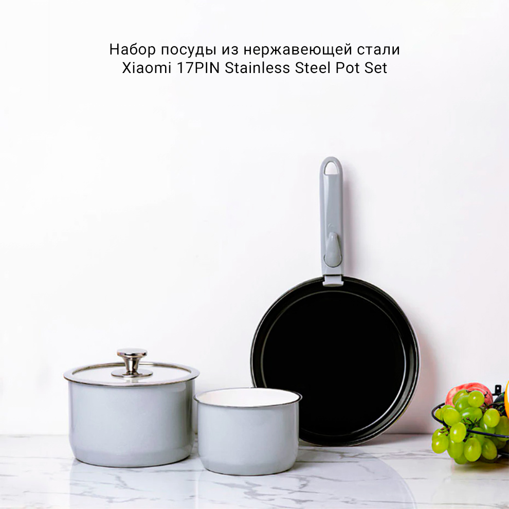 Набор посуды из нержавеющей стали Xiaomi 17PIN Stainless Steel Pot Set