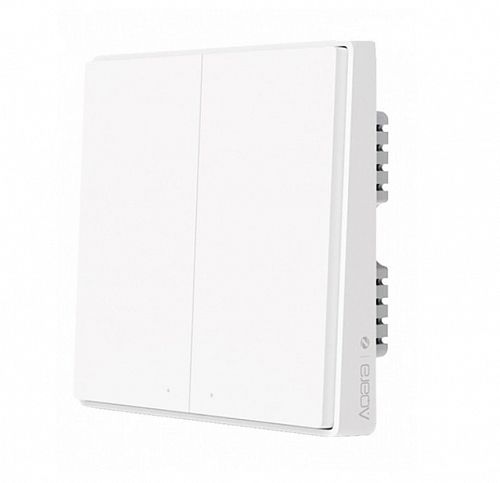Умный выключатель Aqara Smart Wall Switch D1 (двойной, встраиваемый) White (QBKG22LM) — фото